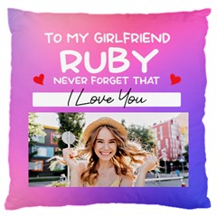Personalized I Love You Couple Photo Name Baby Flannel Cushion - 16  Baby Flannel Cushion Case (Two Sides)