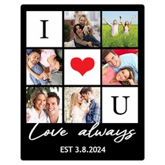 Personalized Love Always Couple Photo Blanket - Two Sides Premium Plush Fleece Blanket (Medium)