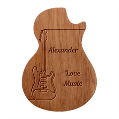 Personalized rock music Guitar Picks Set - Guitar Shape Wood Guitar Pick Holder Case And Picks Set