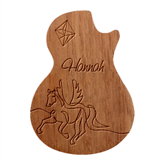 Personalized Unicorn Guitar Picks Set - Guitar Shape Wood Guitar Pick Holder Case And Picks Set