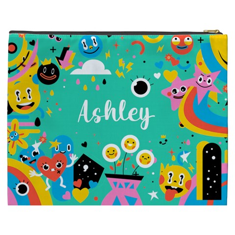 Personalized Funny Illustration Name Cosmetic Bag By Joe Back