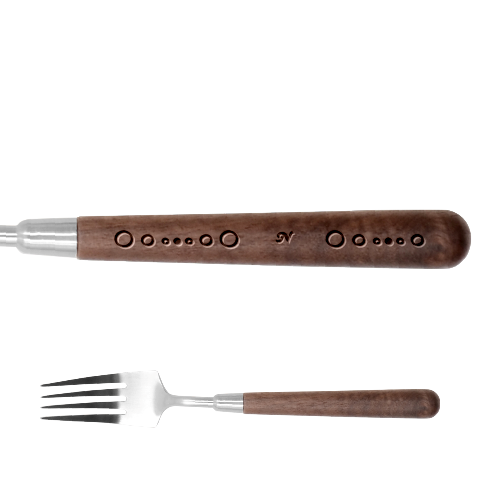 Personalized Name Circle Stainless Steel Fork With Wooden Handle  By Katy Fork