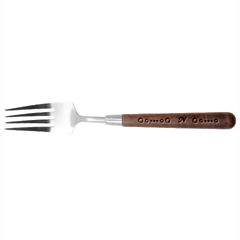 Personalized Name Circle Stainless Steel Fork with wooden Handle 