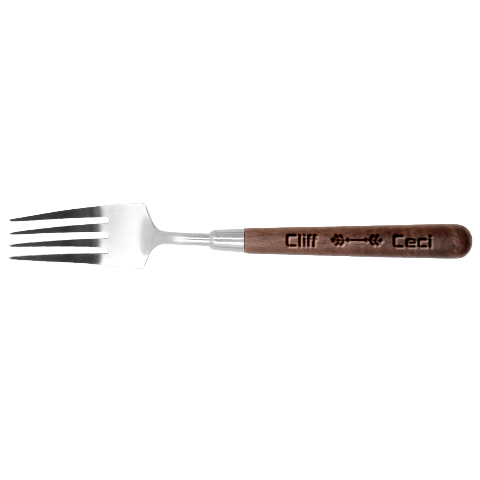 Personalized Name Couple Stainless Steel Fork With Wooden Handle  By Katy Fork