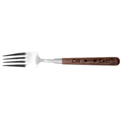 Personalized Name couple Stainless Steel Fork with wooden Handle 