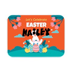 Personalized Easter Name Flip Top Metal Box - Flip Top Metal Box (Silver)  