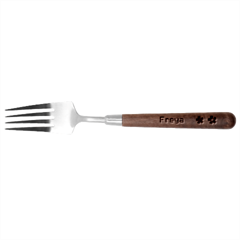 Personalized Flower Name Stainless Steel Fork with wooden Handle