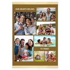 Personalized 7 Photos Our Hearts Belong to Family Hanging Canvas Print - Hanging Canvas Prints 16  x 22 