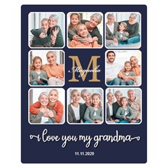 Personalized Phone Wallpaper Grandma Love Grid - Two Sides Premium Plush Fleece Blanket (Medium)
