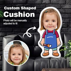 Personalized Photo in Artist Cartoon Style Custom Shaped Cushion - Cut To Shape Cushion