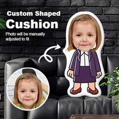 Personalized Photo in Teacher Cartoon Style Custom Shaped Cushion - Cut To Shape Cushion