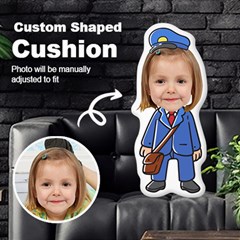 Personalized Photo in Postman Cartoon Style Custom Shaped Cushion - Cut To Shape Cushion