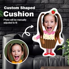 Personalized Photo in Cupcake Dessert Style Custom Shaped Cushion - Cut To Shape Cushion