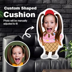 Personalized Photo in Ice Cream Dessert Style Custom Shaped Cushion - Cut To Shape Cushion