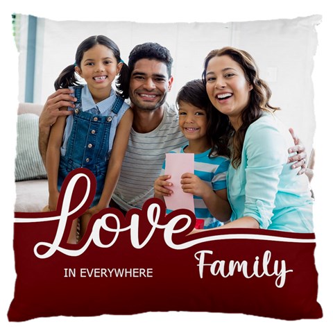 Personalized Love Family Photo Large Cushion By Joe Front