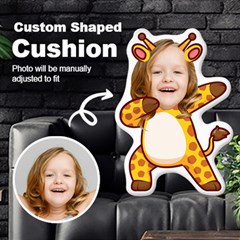 Personalized Photo in Dabbing Giraffe Cartoon Style Custom Shaped Cushion - Cut To Shape Cushion
