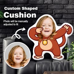 Personalized Photo in Dabbing Monkey Cartoon Style Custom Shaped Cushion - Cut To Shape Cushion