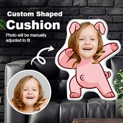 Personalized Photo in Dabbing Pig Cartoon Style Custom Shaped Cushion - Cut To Shape Cushion