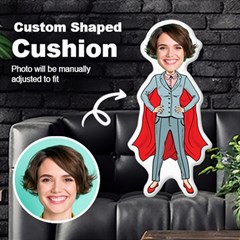 Personalized Photo in Super Mom Mother Cartoon Style Custom Shaped Cushion - Cut To Shape Cushion
