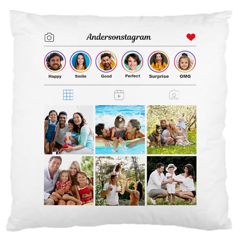 Personalized Instagram Large Cushion By Joe Front