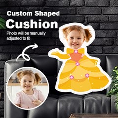 Personalized Photo in Yellow Princess custom Shaped Cushion - Cut To Shape Cushion