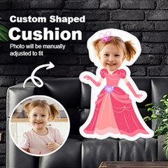 Personalized Photo in Pink Princess custom Shaped Cushion - Cut To Shape Cushion