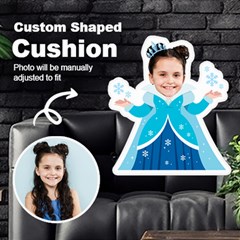 Personalized Photo in Blue Princess custom Shaped Cushion - Cut To Shape Cushion