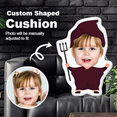 Personalized Photo in Halloween Witch Cartoon Style Custom Shaped Cushion - Cut To Shape Cushion
