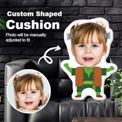 Personalized Photo in Halloween Frankenstein Cartoon Style Custom Shaped Cushion - Cut To Shape Cushion