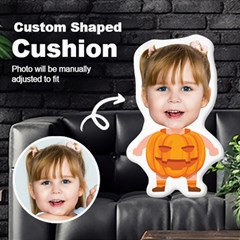 Personalized Photo in Halloween Pumpkin Monster Style Custom Shaped Cushion - Cut To Shape Cushion