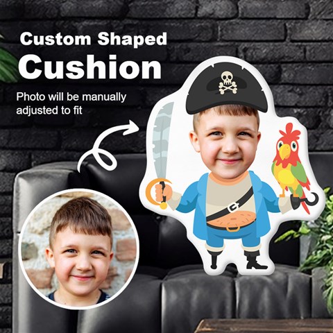 Personalized Photo In Halloween Pirate With Parrot Style Custom Shaped Cushion By Joe Front