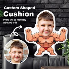 Personalized Photo in Strong Man Style Custom Shaped Cushion - Cut To Shape Cushion