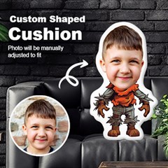 Personalized Photo in Halloween Scarecrow Cartoon Style Custom Shaped Cushion - Cut To Shape Cushion