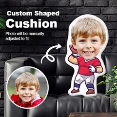 Personalized Photo in Sport Rugby Cartoon Style Custom Shaped Cushion - Cut To Shape Cushion