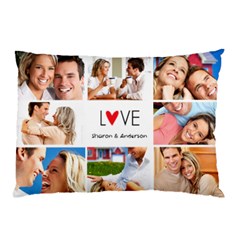 Personalized Love Photo Any Text Pillow Case - Pillow Case (Two Sides)