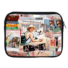 Personalized Life Adventure Style Travel Collage Photo Name Marble Tote Bag - Apple iPad Zipper Case
