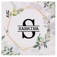 Personalized Initial Name Floral UV Print Square Tile Coaster - UV Print Square Tile Coaster 