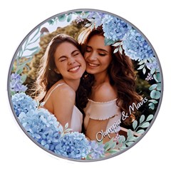Personalized Flower Photo Name Wireless Fast Charger - Wireless Fast Charger(White)
