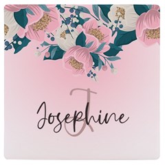 Personalized Name Any Text Floral UV Print Square Tile Coaster - UV Print Square Tile Coaster 