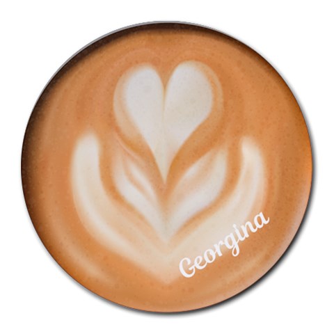 Personalized Coffee Name Round Mousepad By Katy Front