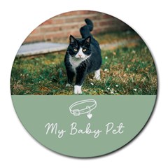 Personalized Pet Name Photo Round Mousepad