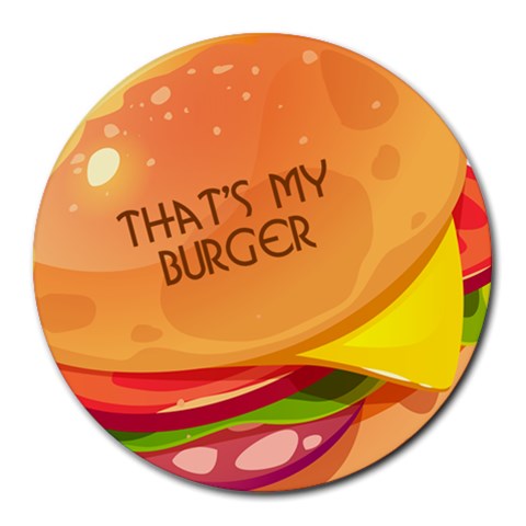 Personalized Burger Name Round Mousepad By Katy Front