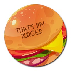 Personalized Burger Name Round Mousepad