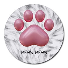 Personalized Cat Foot Name Round Mousepad