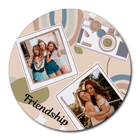 Personalized Camera Name Round Mousepad By Katy Front