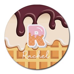 Personalized Ice Cream Name Round Mousepad