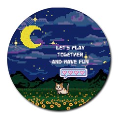 Personalized Pixel Game Name Round Mousepad
