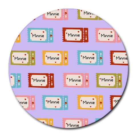 Personalized Tickers Name Round Mousepad By Katy Front