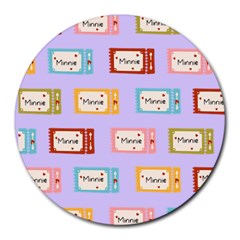 Personalized Tickers Name Round Mousepad