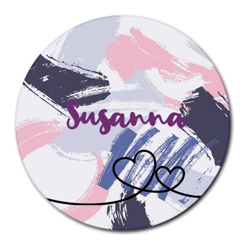 Personalized Paint Name Round Mousepad By Katy Front